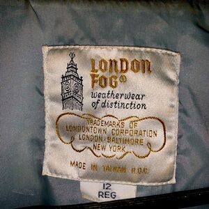 London fog lt blue mid length raincoat/peacoat weather proof size 12